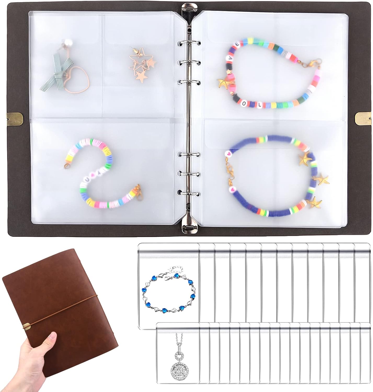 Travel Jewelry Organizer for Women, PU Leather Jewelry