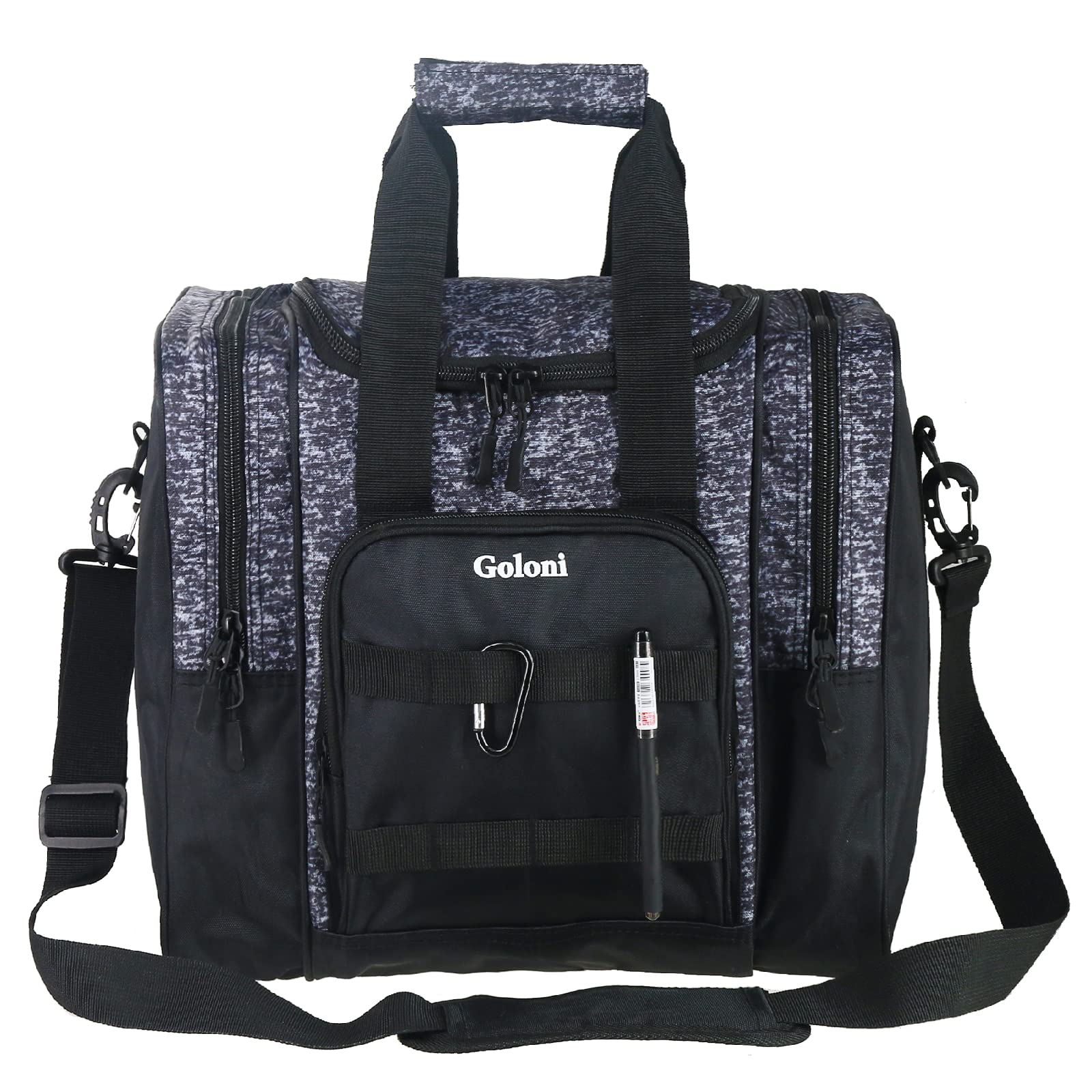 Goloni Bowling Ball Bag for Singer Ball with Padded Ball Holder, 2 Pockets fit Bowling Shoes Up to Mens Size 14 and Accessories