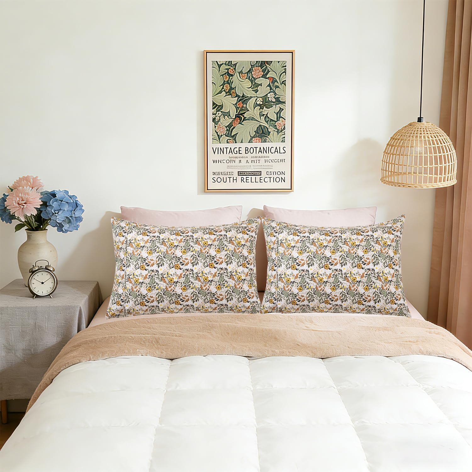 Queen Pillow Cases Set of 2, Ultra Soft Wrinkle-Free Pillow Covers with Open-end Flap Closure, Fade/Stain/Shrink Resistant, Machine Washable, Frog & Green Print, 20"x30" Standard Size - view 2