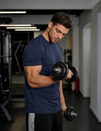 MAGCOMSEN Men's Short Sleeve Dry Fit Shirts Workout Gym Mesh Shirt Athletic Running Lightweight Performance Tshirt