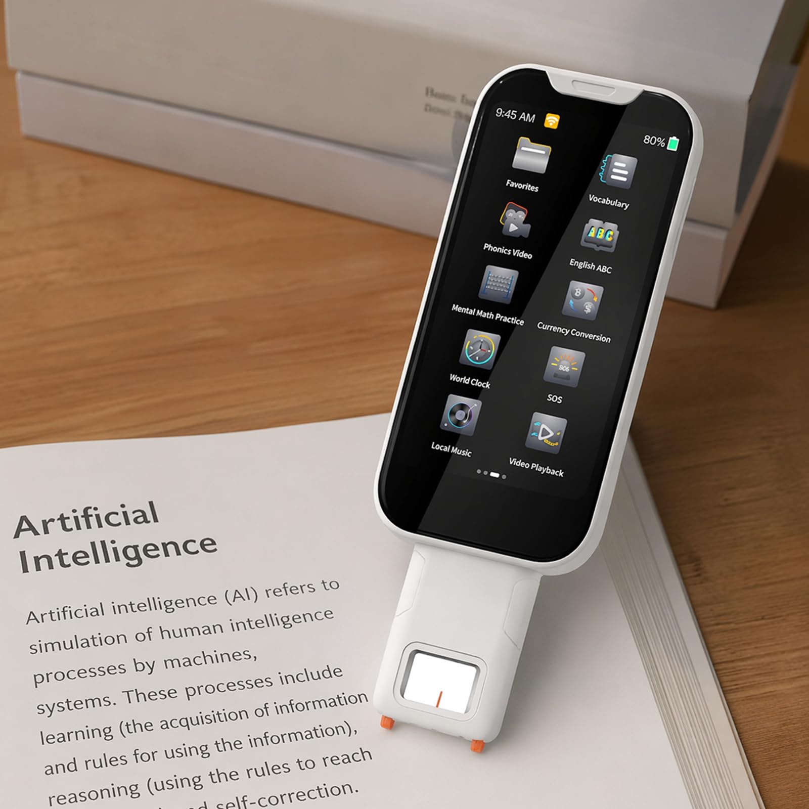 1500mAh Faltbarer Scan Übersetzer Stift OCR Text to Speech Language Learning S | 180 ° faltbarer OCR-Übersetzungsstift unterstützt 143 Sprachen Offline- & Fotoübersetzung für tragbare Lernanwendung.