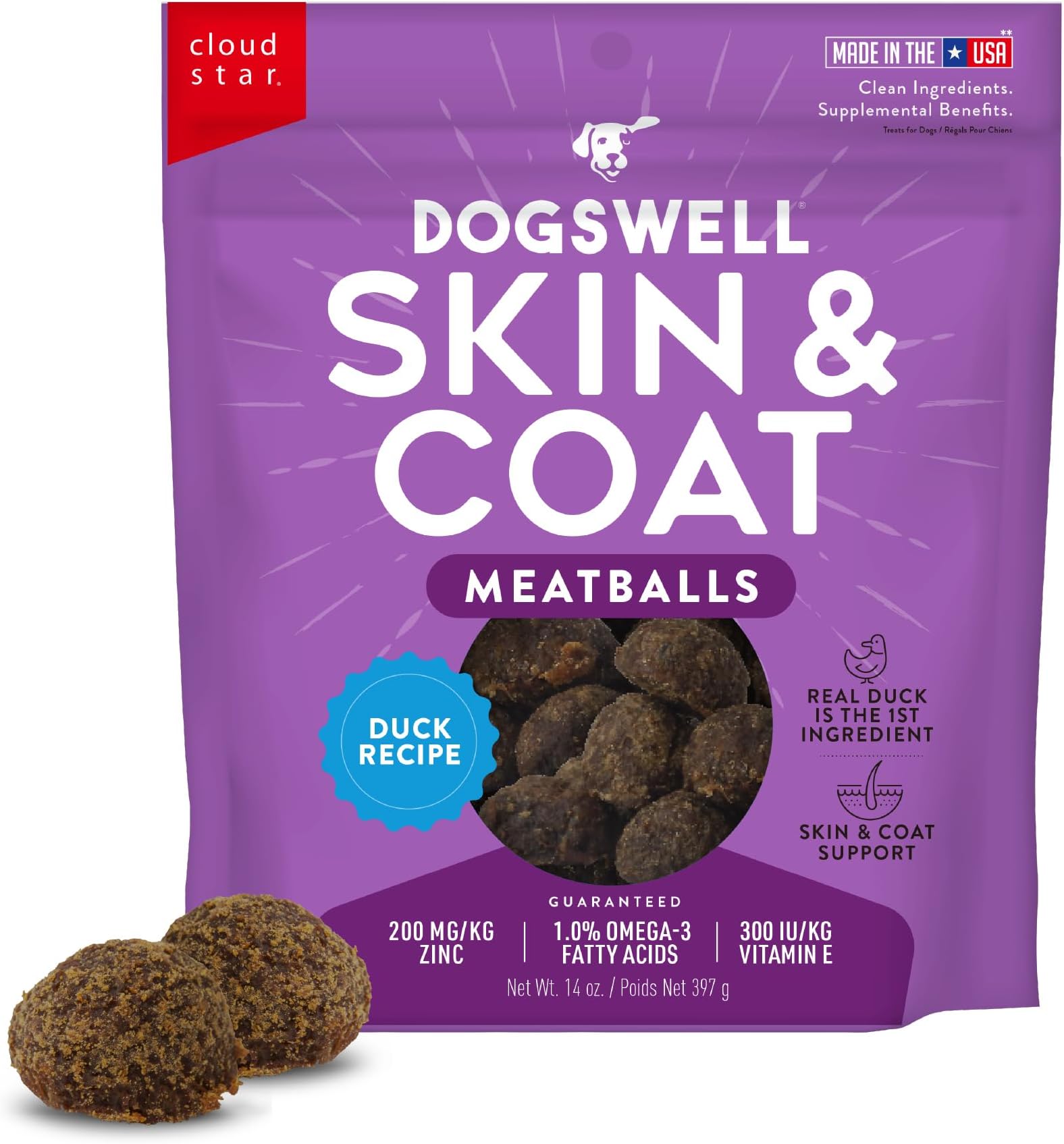 Skin & Coat Duck Recipe Meatballs - 14 oz.