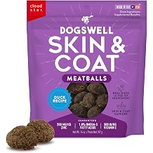 DOGSWELL Skin & Coat Duck Recipe Meatballs Dog Treats - 14 oz.