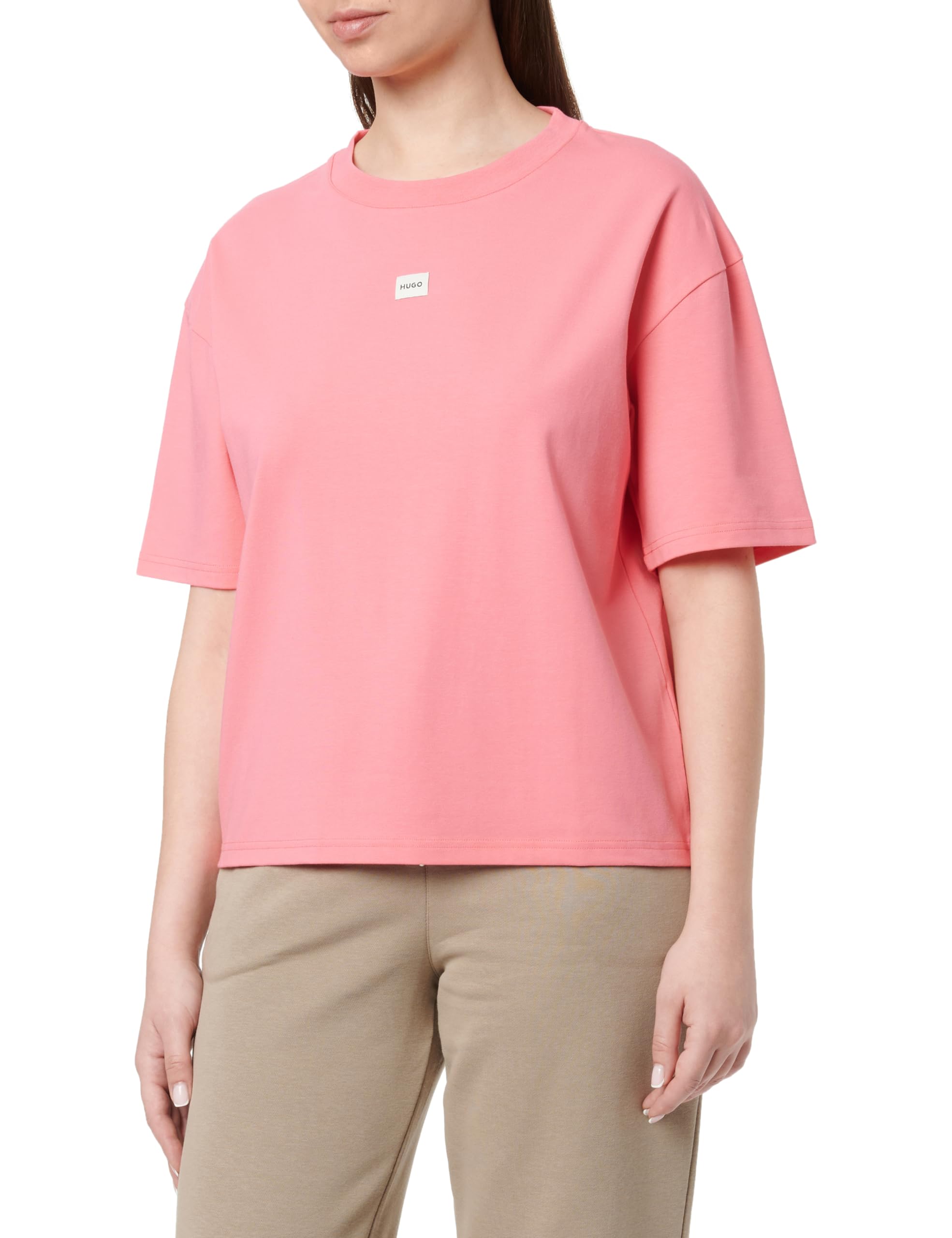 Hugo Women's Loungewear T-Shirt, Bright Pink 670, M