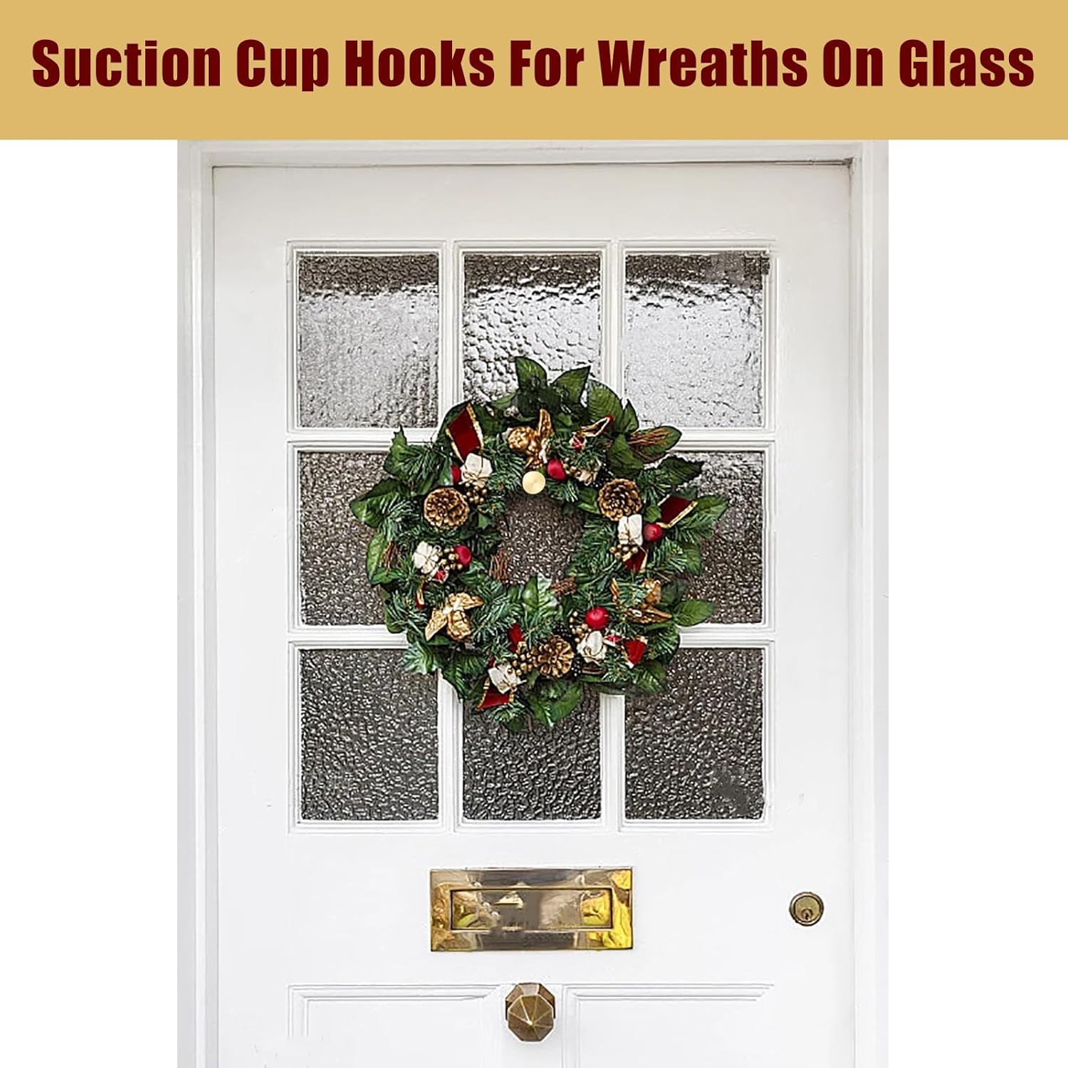 Crochet Ventouse Pour Couronne De Noël Lot De 2/4 Crochets à Ventouse Pour Couronnes Sur Porte D'entrée En Ventouse Pour Couronne De Noel