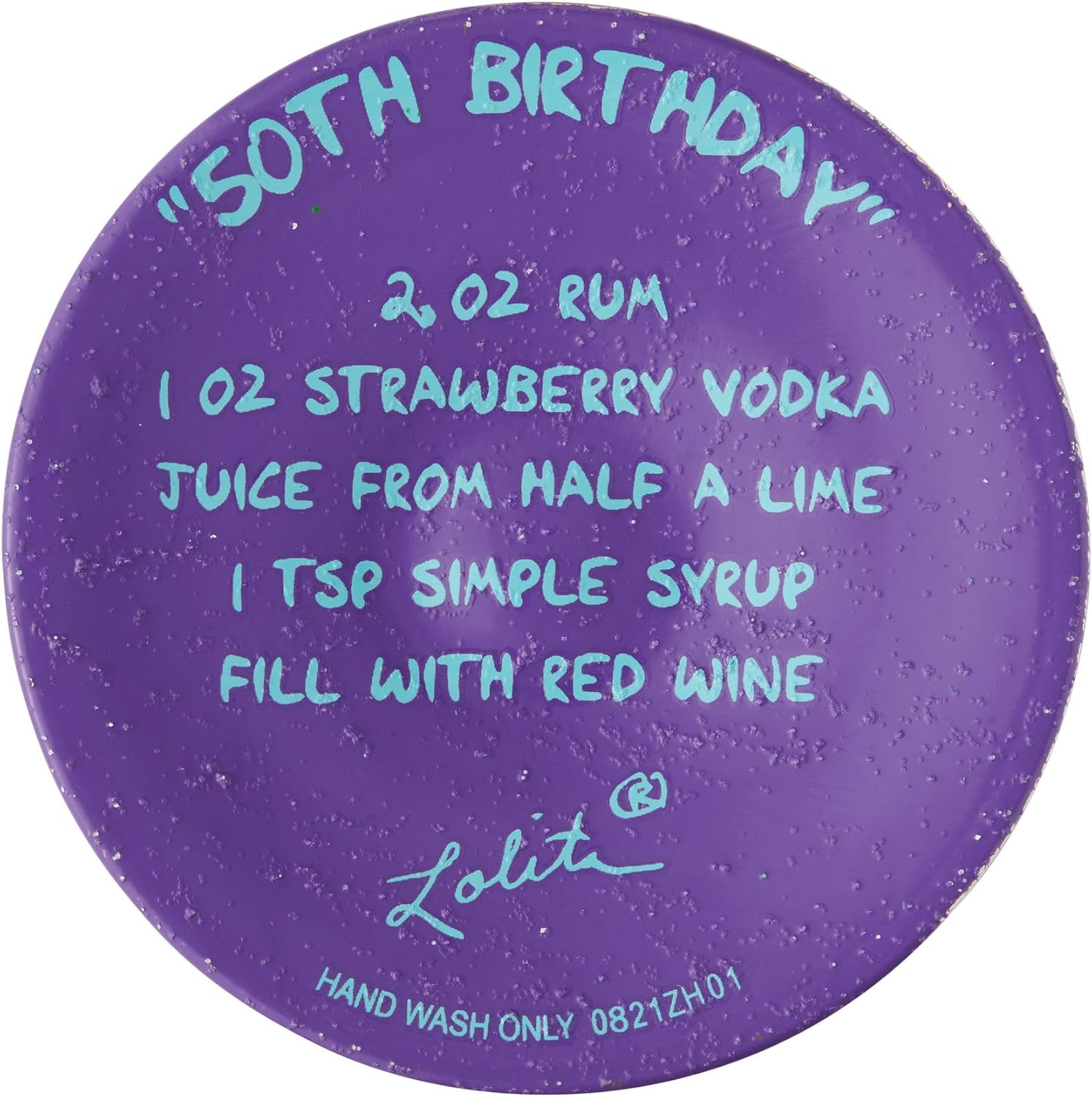 Enesco Designs by Lolita Happy 50th Birthday Hand-Painted Artisan Wine Glass, 15 Ounce, Multicolor - Image 7