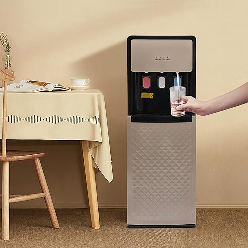 Miniatura 7 de Dispensador de agua de carga inferior enfriador y dispensador, capacidad de 500 W para agua caliente y fría. 3 ajustes de temperatura y una bandeja