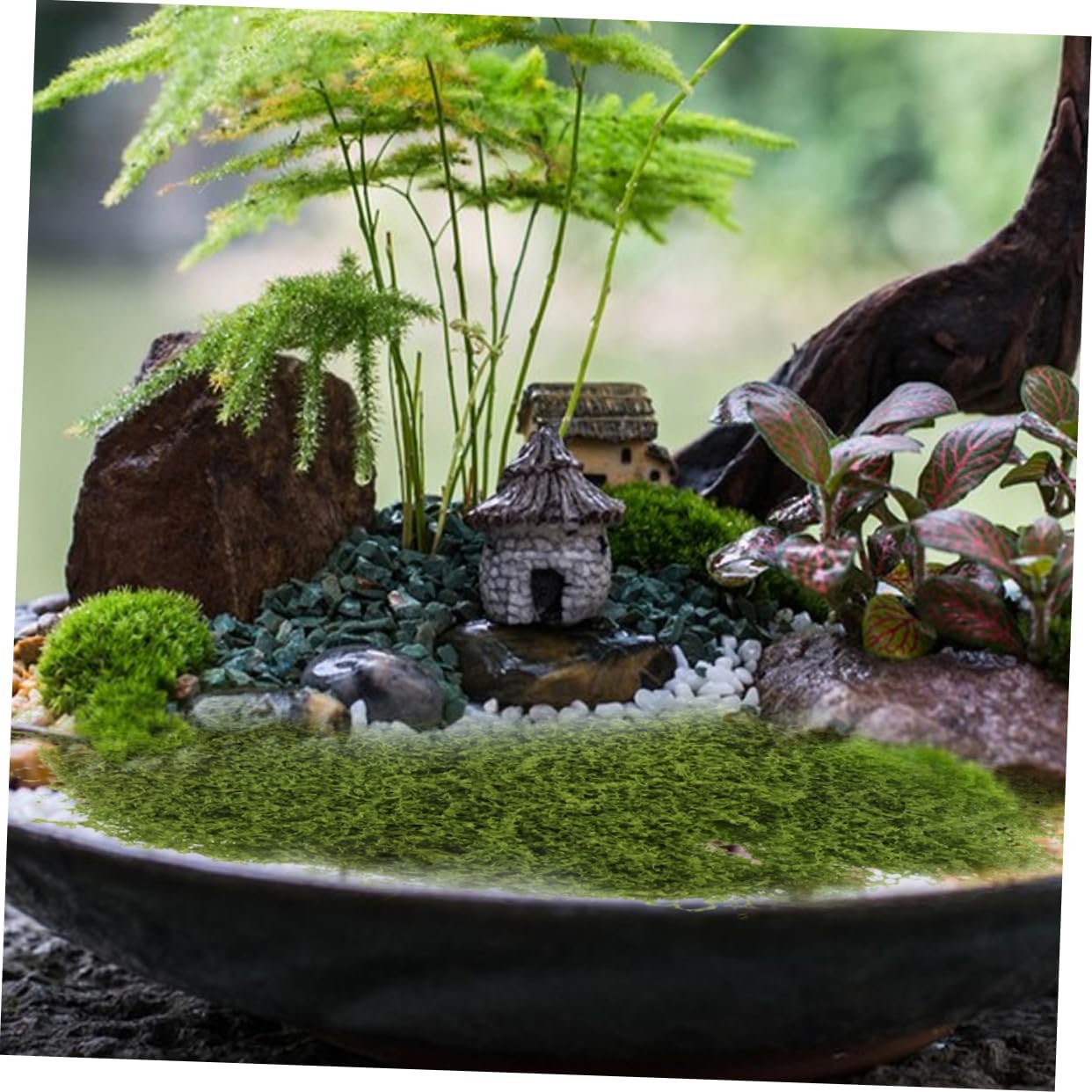 DECORNIJIA Decorative Faux Moss for Crafts and Floral Arrangements Lifelike Artificial Greenery for Planters DIY Projects and Home Decor Light Green