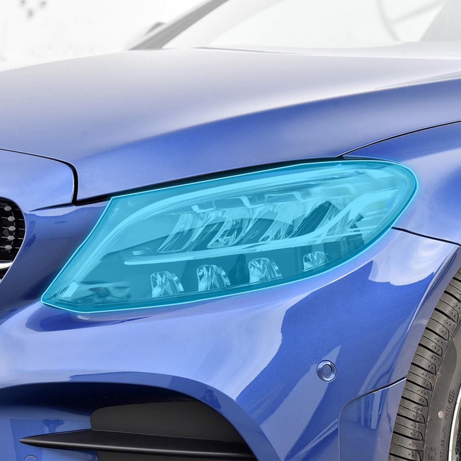 JCAKES Car Exterior Headlight Anti-Scratch TPU PPF Protective Film Anti-Scratch Repair Film，for Mercedes Benz Class-C W204 2014-2022