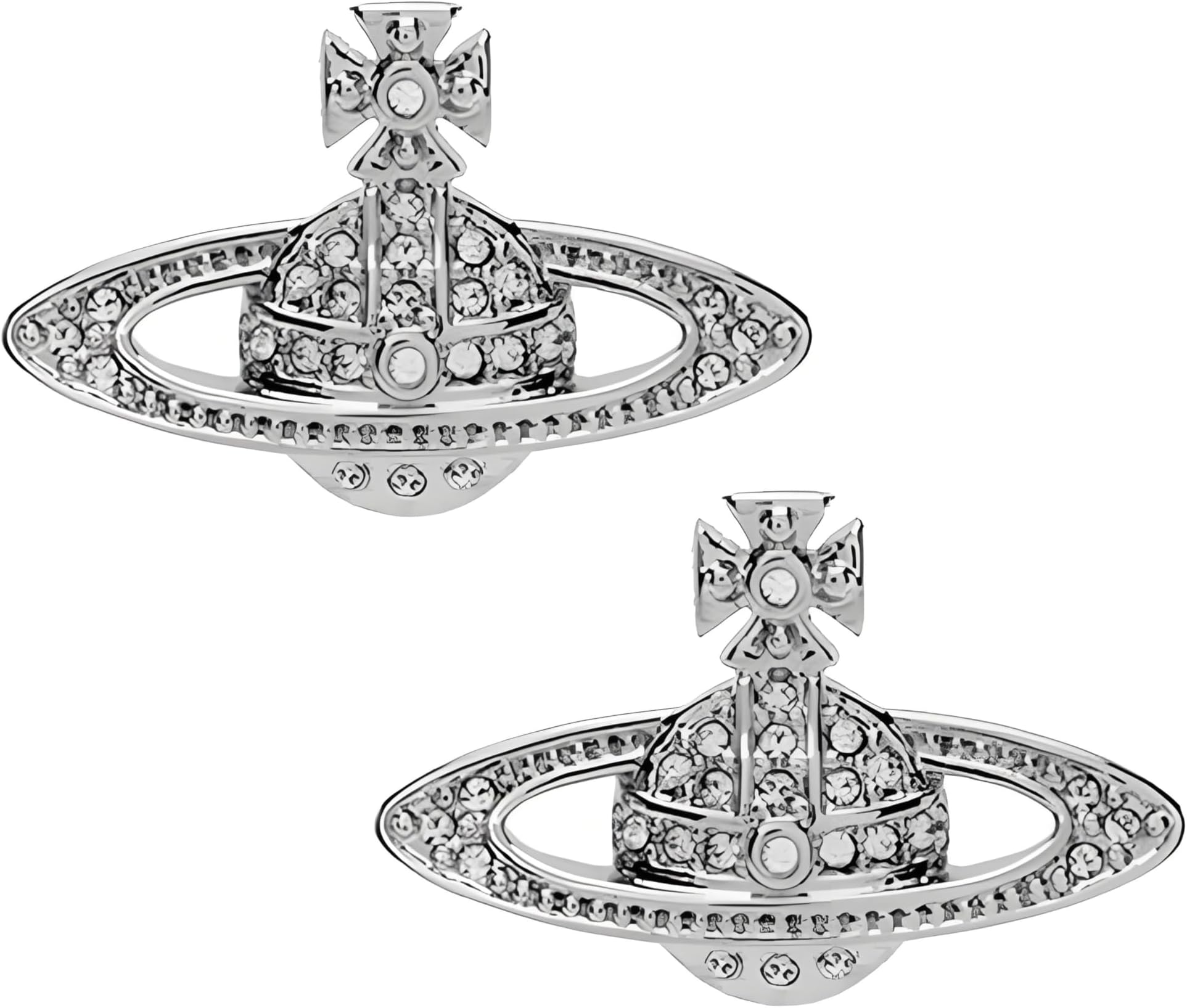 Saturn Earrings for Women Aesthetic Cubic Zircon Silver Saturn Planet Stud Earrings Fashionable Saturn Planet Pendant Earrings Classic Saturn Planet Gold Zircon Inlaid Saturn Earrings Jewelry Gift