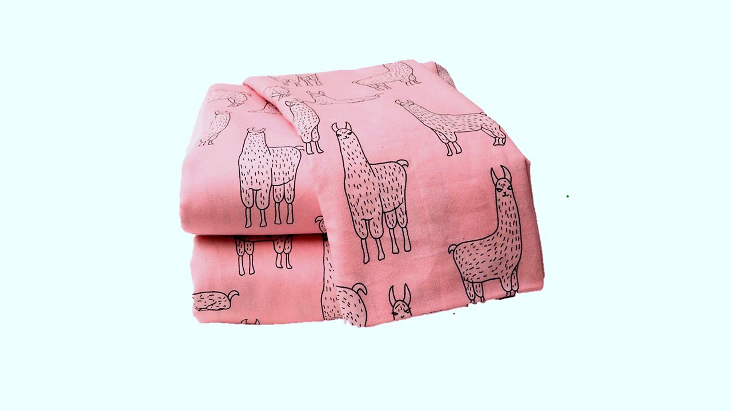 La Rochelle Lama Flannel Sheet Set Pink Full