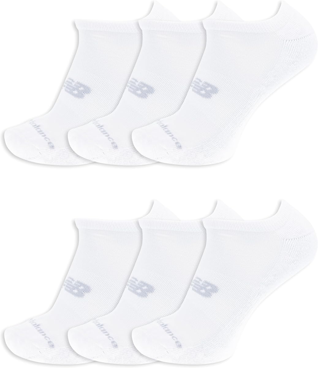 New Balance Calcetines invisibles acolchados unisex para adultos - 6 y 12 pares - Absorben la humedad