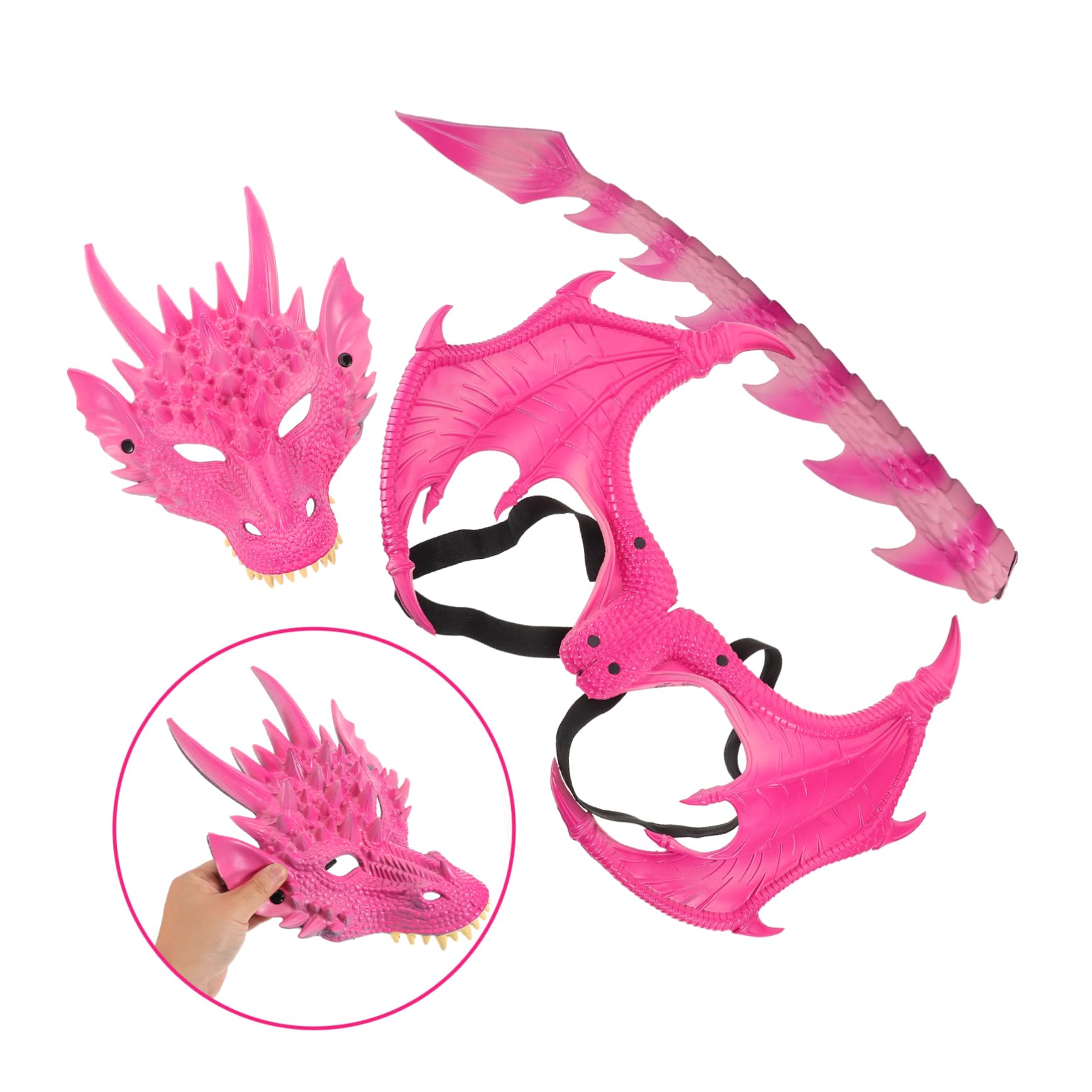 Mikikit 3 Pezzi Costume per Halloween con Resistente e Maschera per Giochi Ruolo e Feste