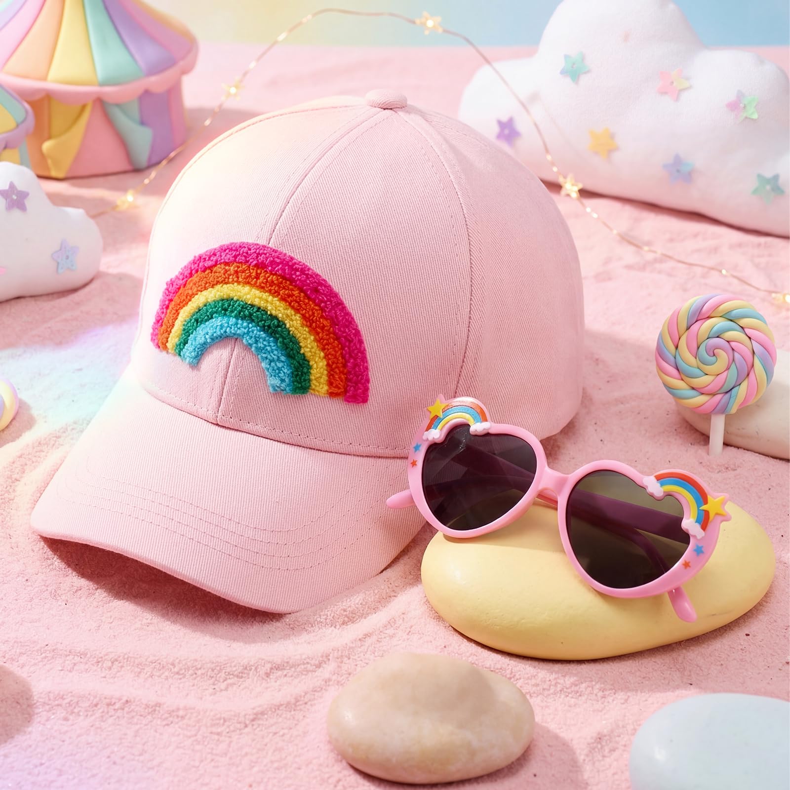 Juego de gorra de béisbol para niñas, gorra de camionero ajustable para niños, bonita gorra de verano para exteriores, gorra de béisbol para niñas de 2 a 6 años