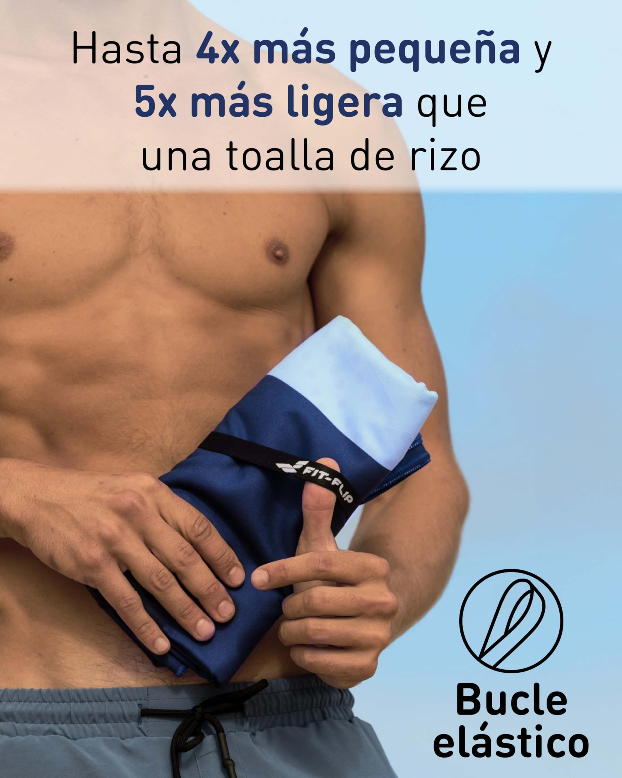 Fit-Flip Toalla de Playa Microfibra Grande 200 cm x 90 cm - Secado rápido, Reciclada