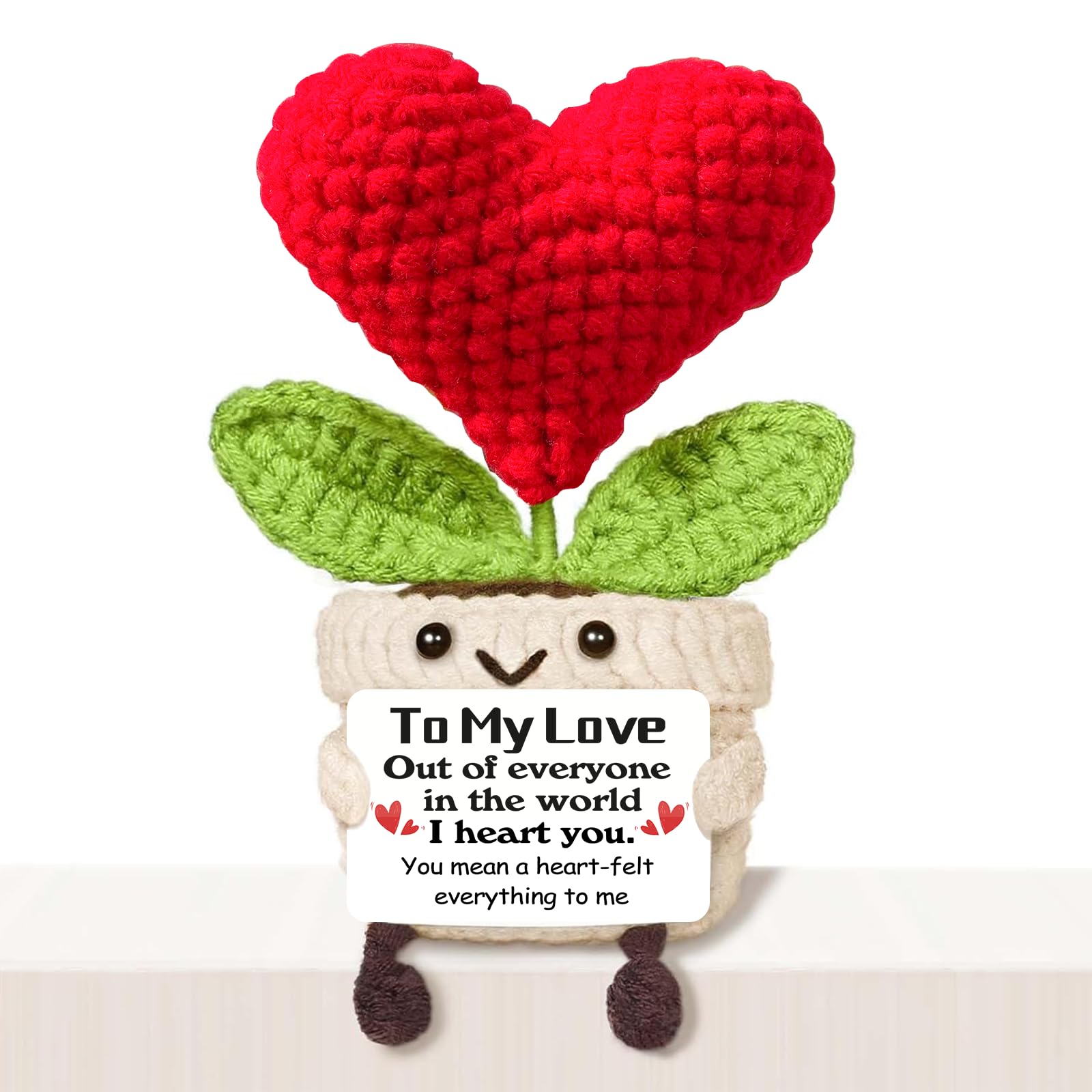 Ykeoo Handmade Emotional Heart-Shaped Crochet Flower,To My Love