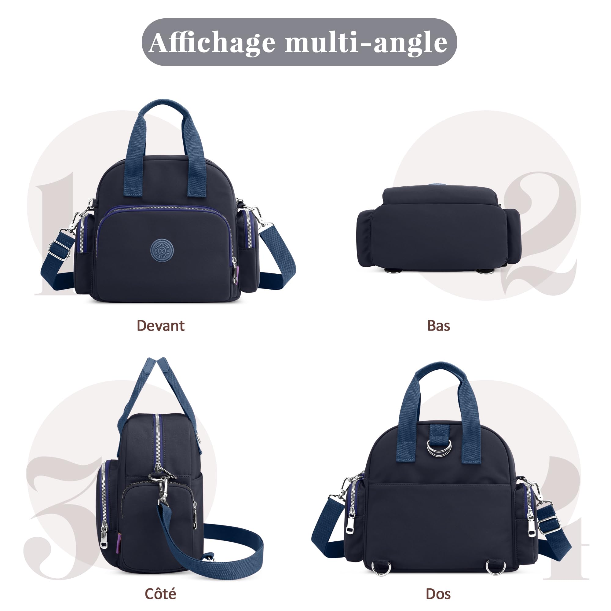 Femmes Sac à Main Mode Bandoulière Sacs Femme Sac à Dos Imperméable Messenger Sac Port de Chargement USB Travailler Voyage Décontracté Quotidien Toile Sac Bandoulière