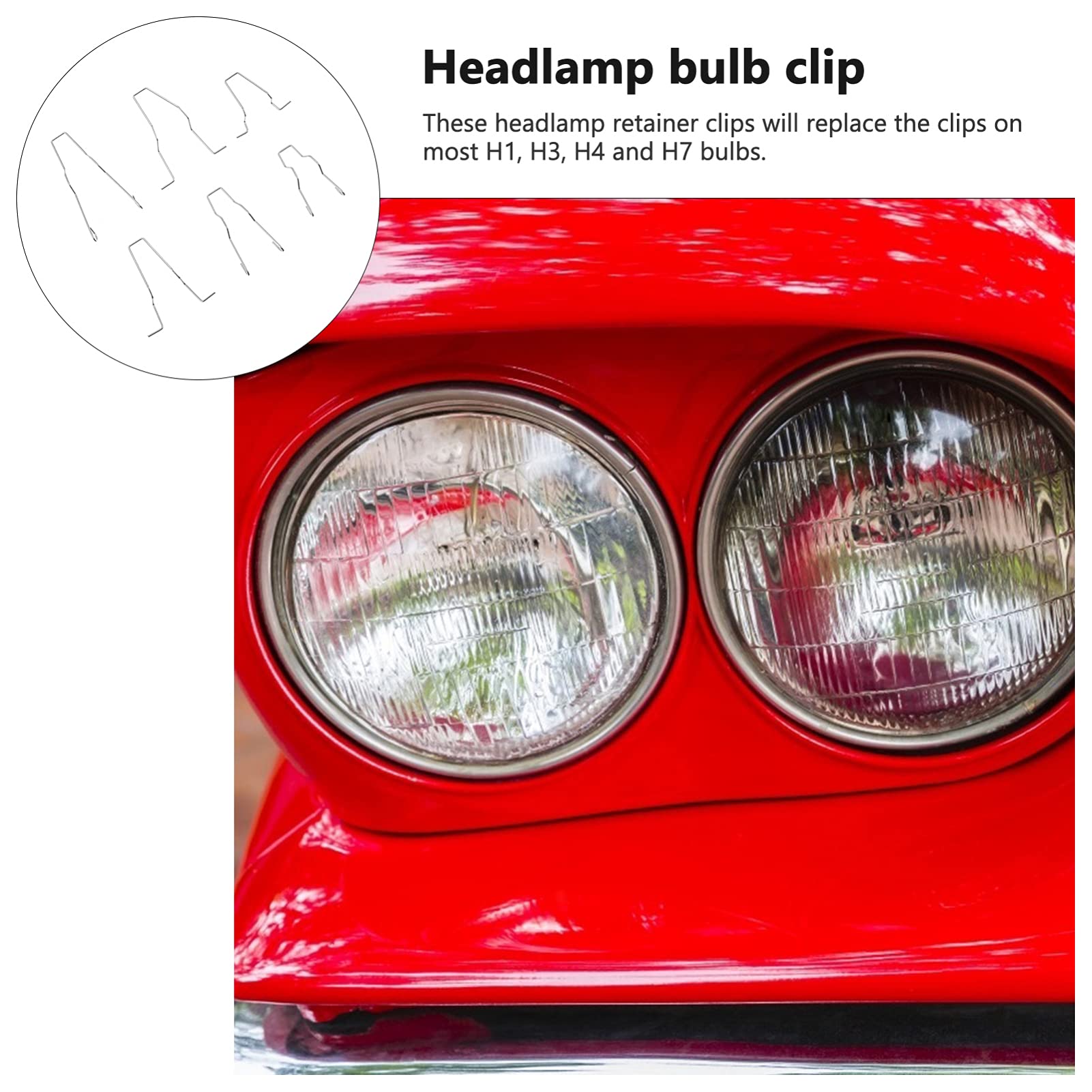PRETYZOOM 6pcs Bulb Light Bulb Holder Retaining Headlight Beam Bulb Clamp Headlamp Retainer Headlamp Bulb Retainer Beam Bulb Holder Iron Silver