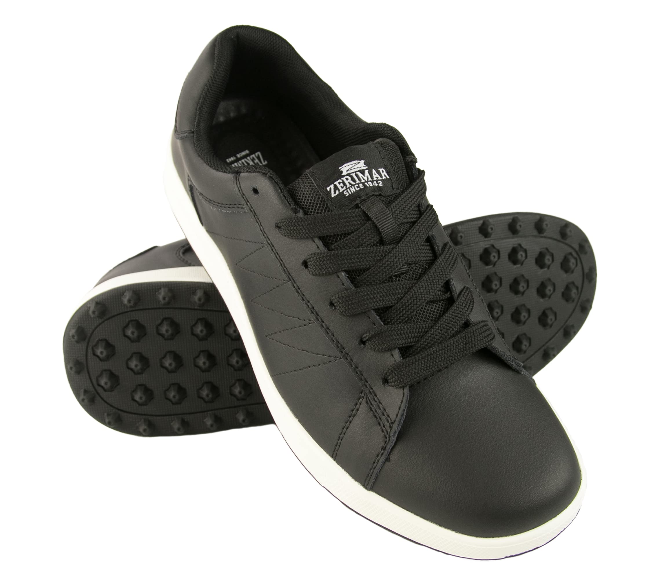 Zerimar Zapatos Golf Cuero | Zapato Golf Piel Hombre | Zapatos Hombres Deportivos | Zapatillas Deportivas Hombre Piel | Zapatillas de Golf | Color: Negro Talla 44