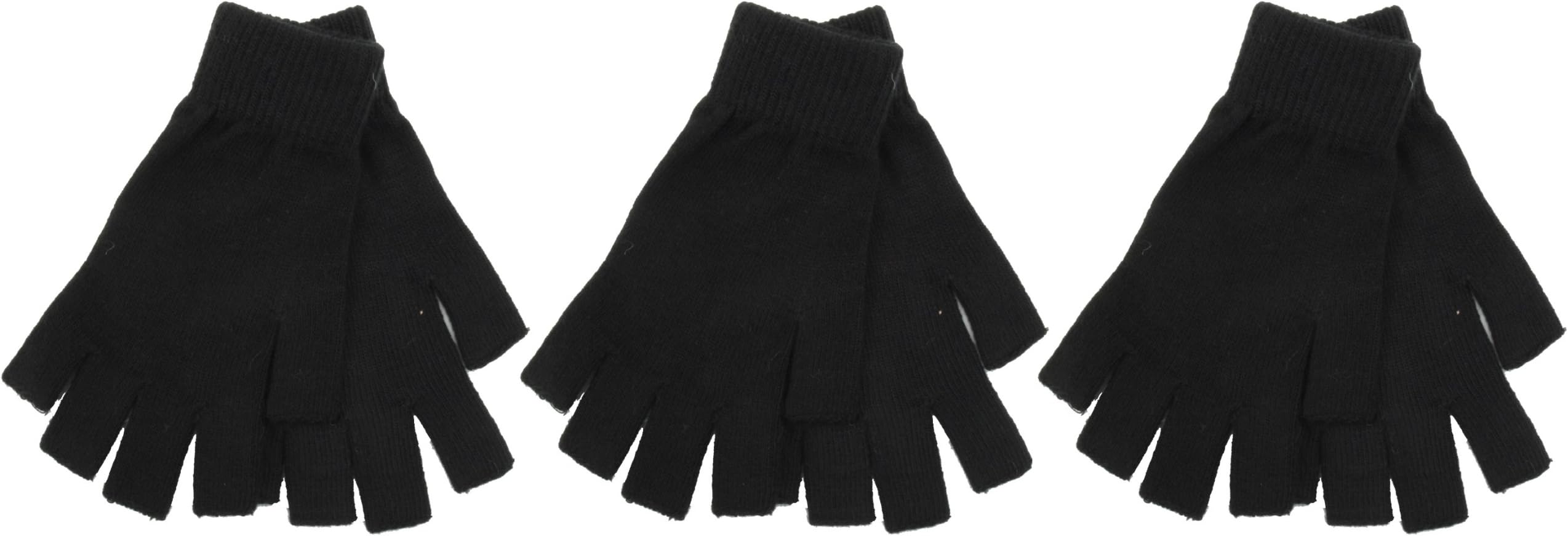 MAGIC GLOVES3 Pairs Mens Fingerless