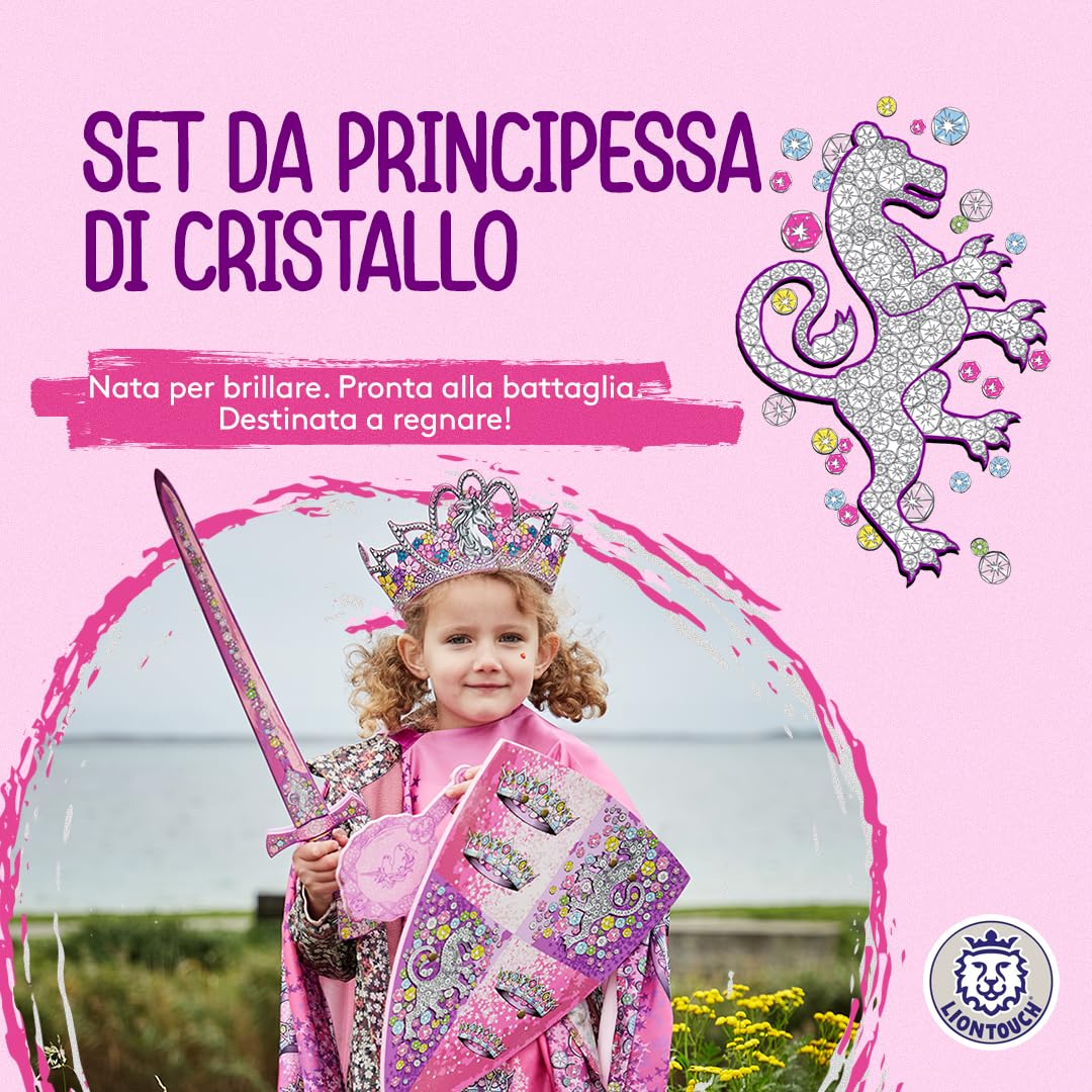 Liontouch - Mantello da Regina Rosa per Ragazze | Età 3-8 Anni - Taglia Unica | Mantello Regale Rosa | Accessorio per Giochi di Ruolo, Travestimenti, Costumi Reali e Abiti a Tema per Bambine