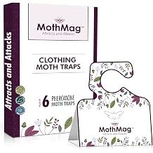 MothMag Clothes Moth Traps with Pheromones Closet and Carpet Protection, 6 Pack