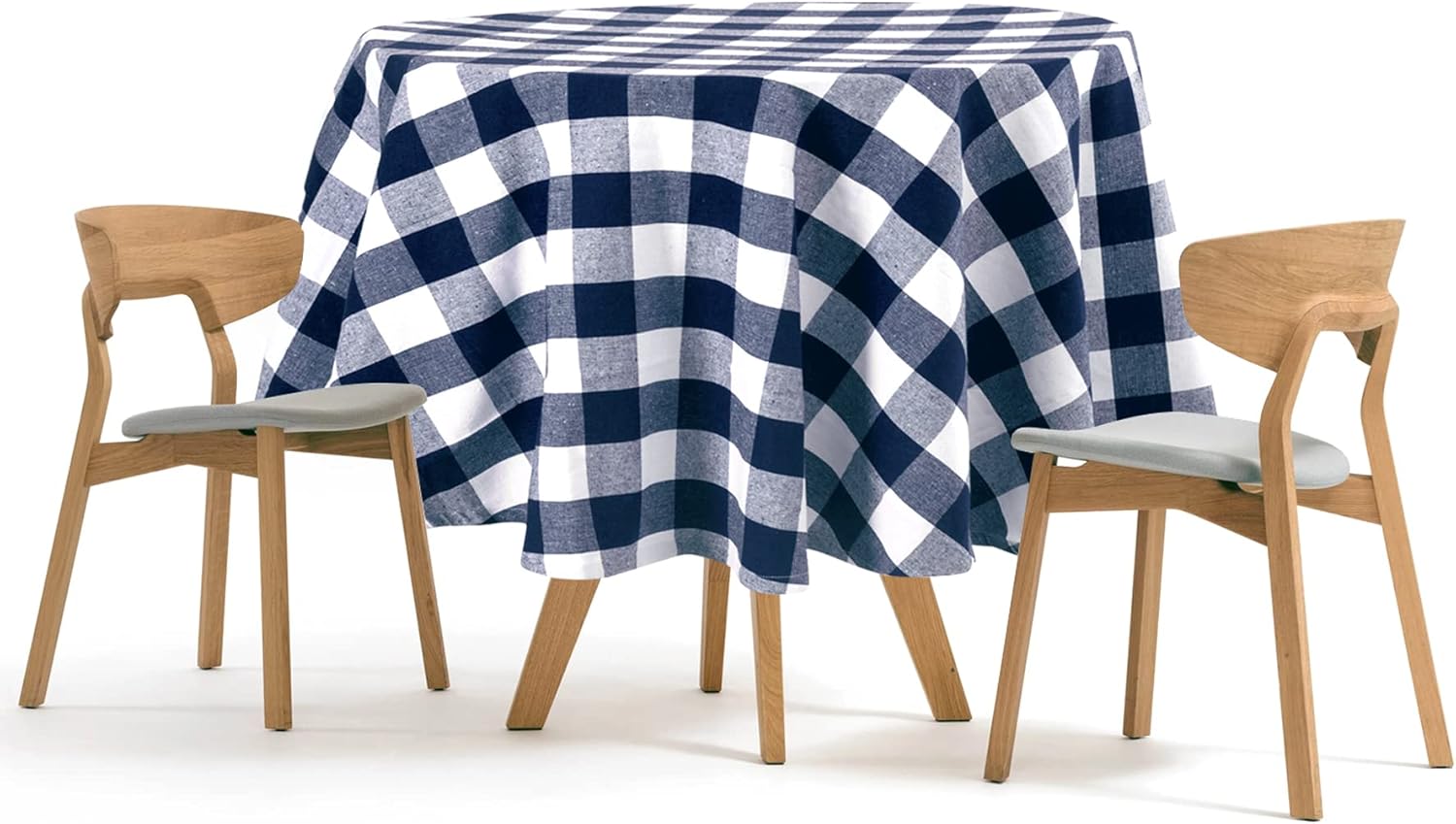 Beige Round Tablecloths 70 inch, 100% Cotton, Checkered Tablecloth, Beige Tablecloths for Round Tables, Farmhouse Tablecloth, Buffalo Plaid Table Cover, Cloth Tablecover Gingham, Beige/Cream