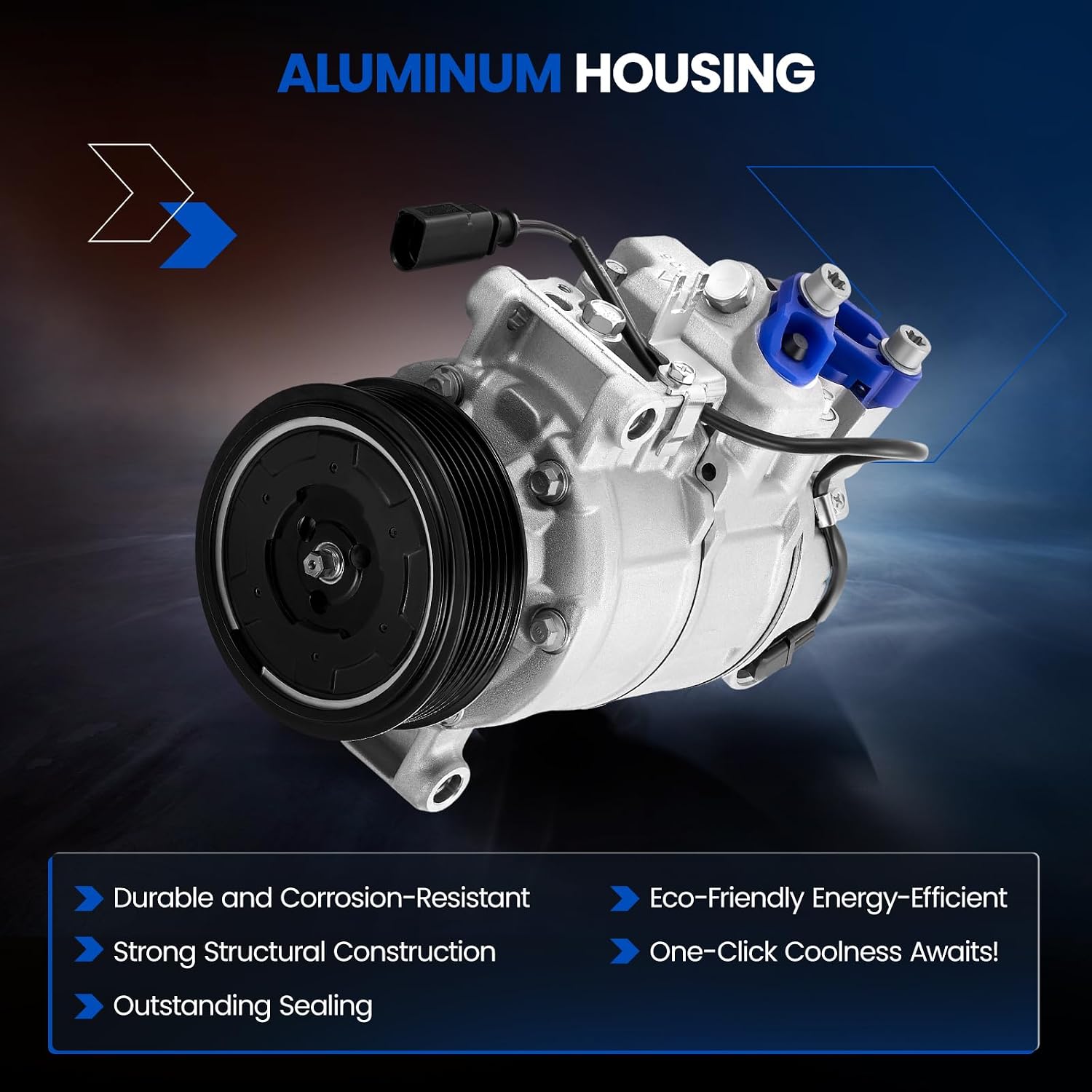 98350 Air Conditioning A/C Compressor with Clutch Compatible with Audi A4, A5, A3 Quattro, A4 Quattro, A5 Quattro, A8 Quattro, A4 allroad, Q7