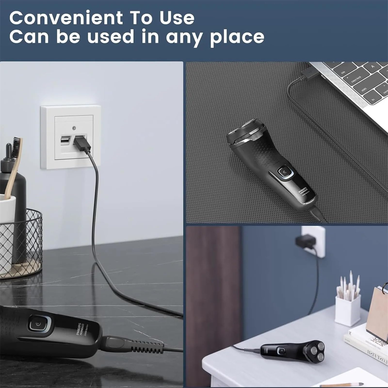 Kabel do ładowania serii 9000, 7000, 5000, 3000, MG9510, MG7910, MG5910, golarka, kabel USB