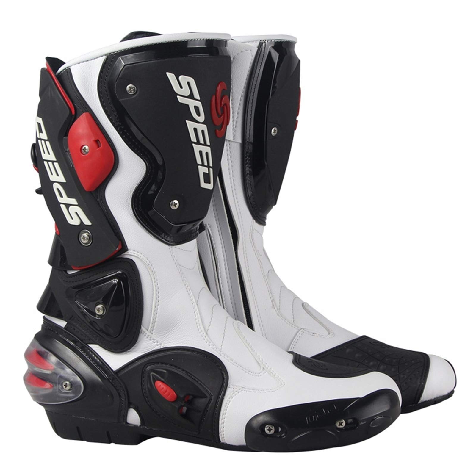 MRDEAR Motocross Stiefel aus Leder, Motorradstiefel Herren Wasserdicht mit Einstellbare Belüftung, Motorrad Stiefel Enduro Cross Stiefel Racing Sportstiefel mit Hartschalenprotektoren