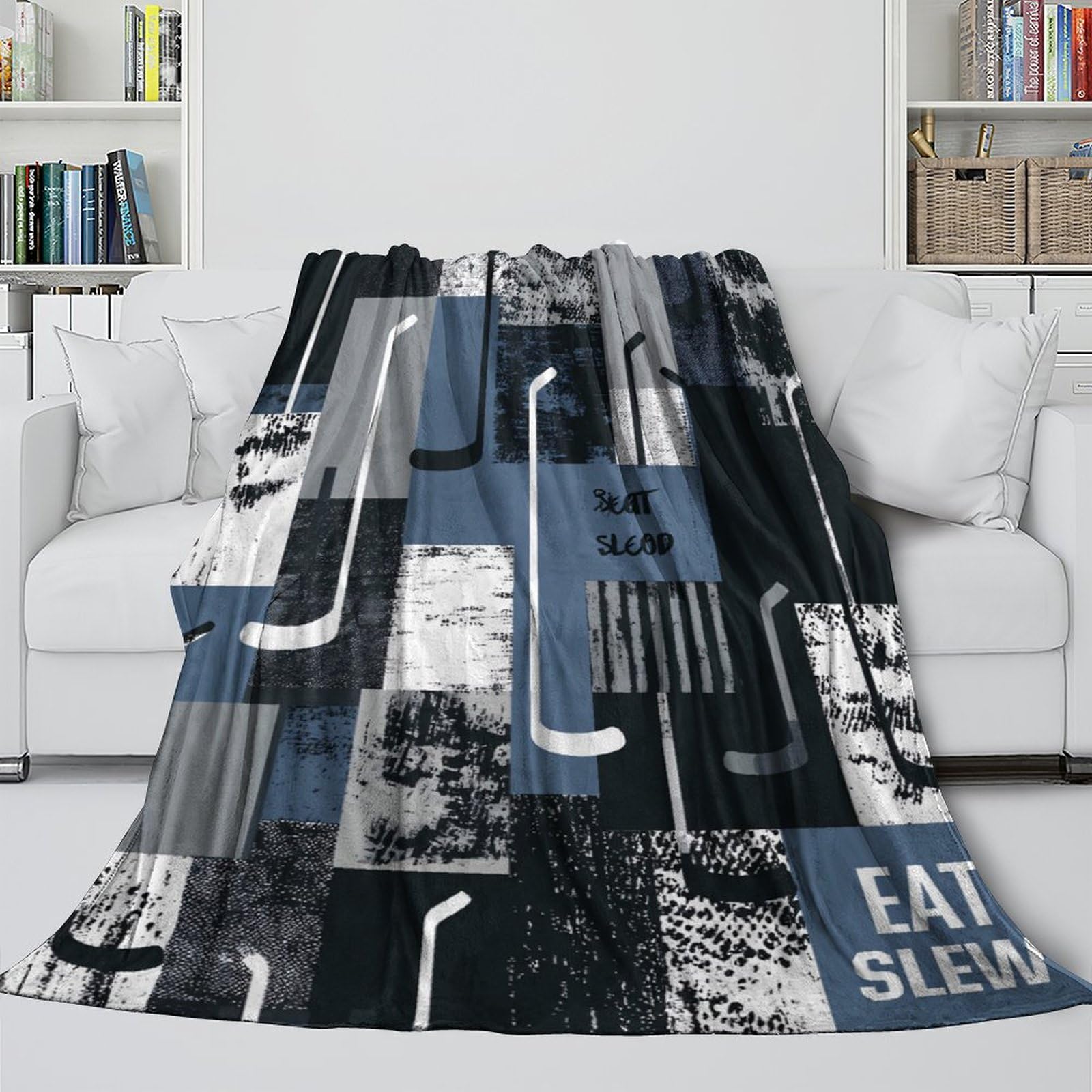 stampa 3D music notes coperta da viaggio microfibra biancheria da letto morbida coperta da riposo calda e soffice anti-pilling per relax in viaggio Modern graphic 80×90inch(200x230cm)