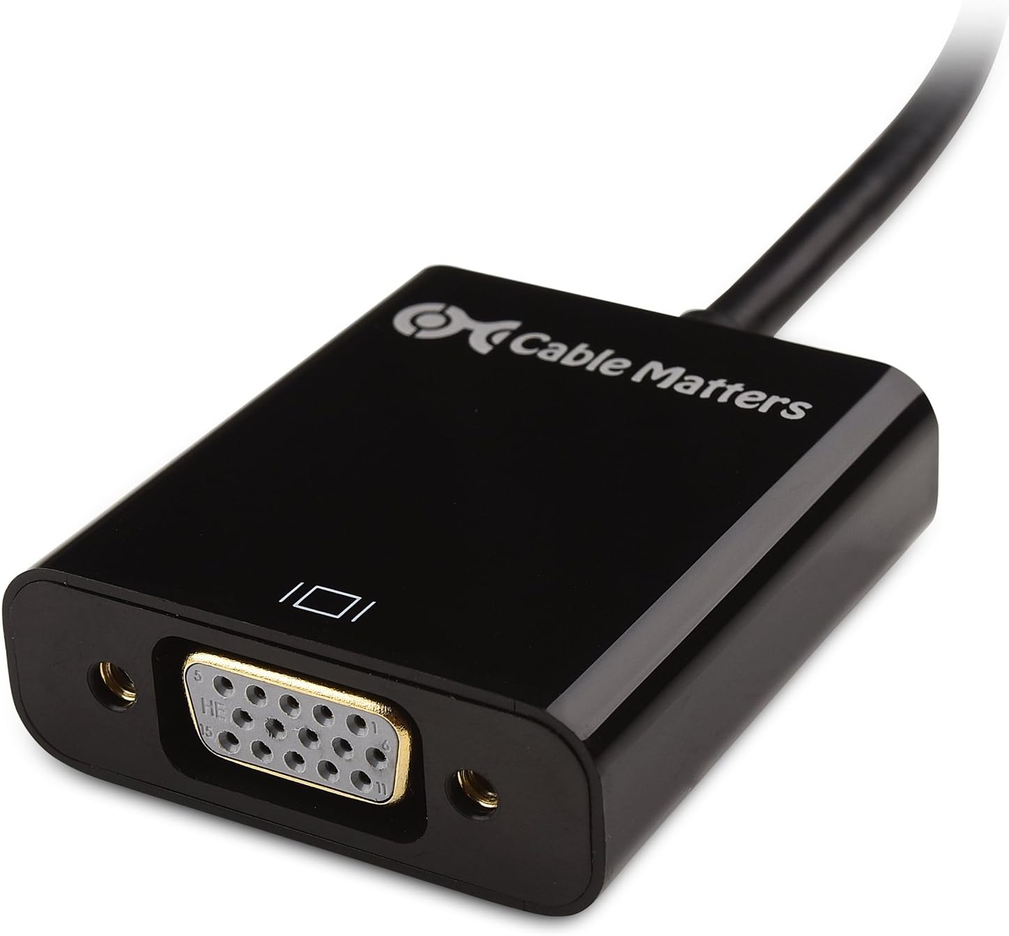 Close-up of the VGA port on the adapter