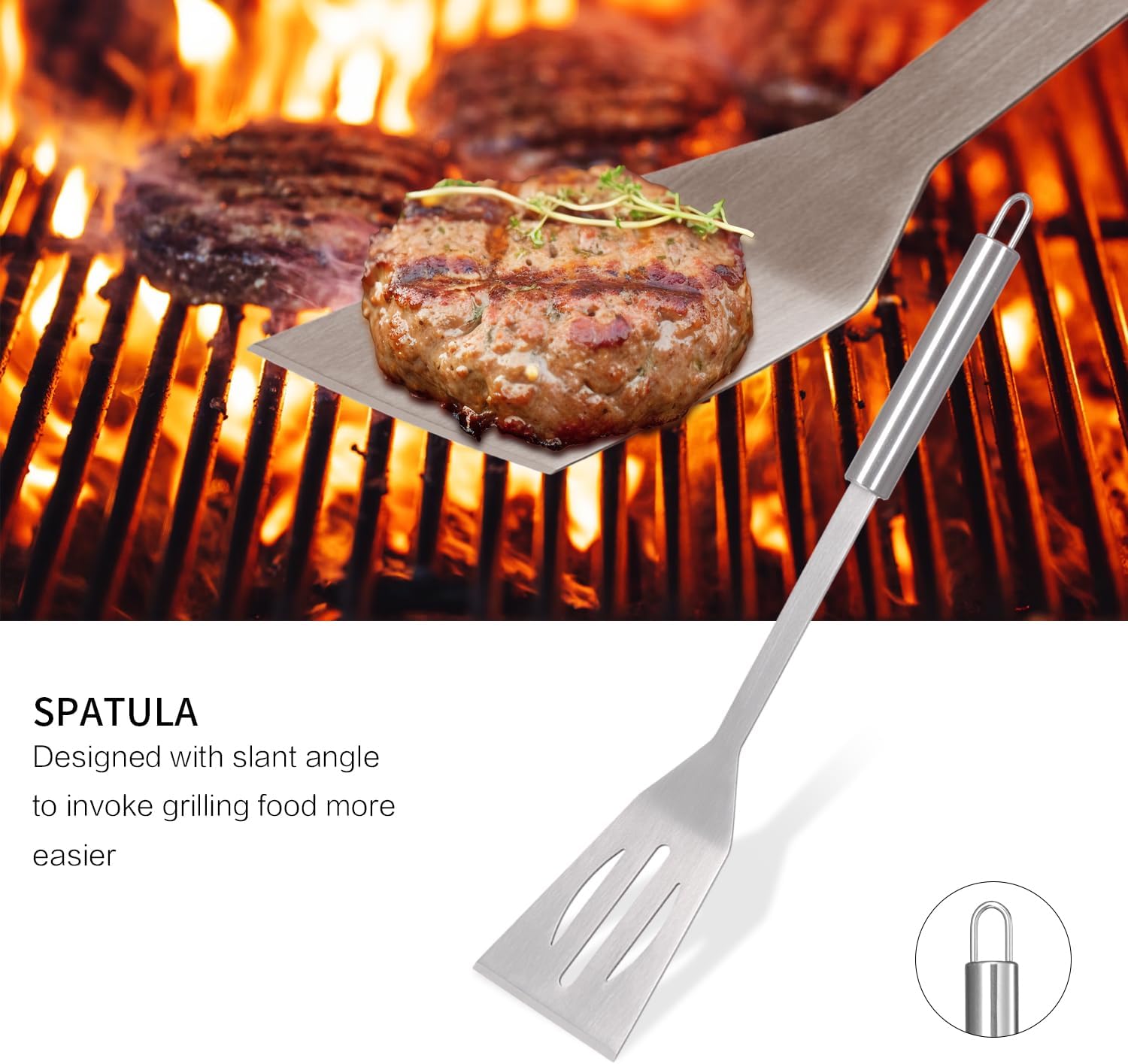 4-Piece Grill Accessorie, Stainless Steel Barbeque Grilling Tools Set with Carry Bag for Outdoor Grilling BBQ Tools