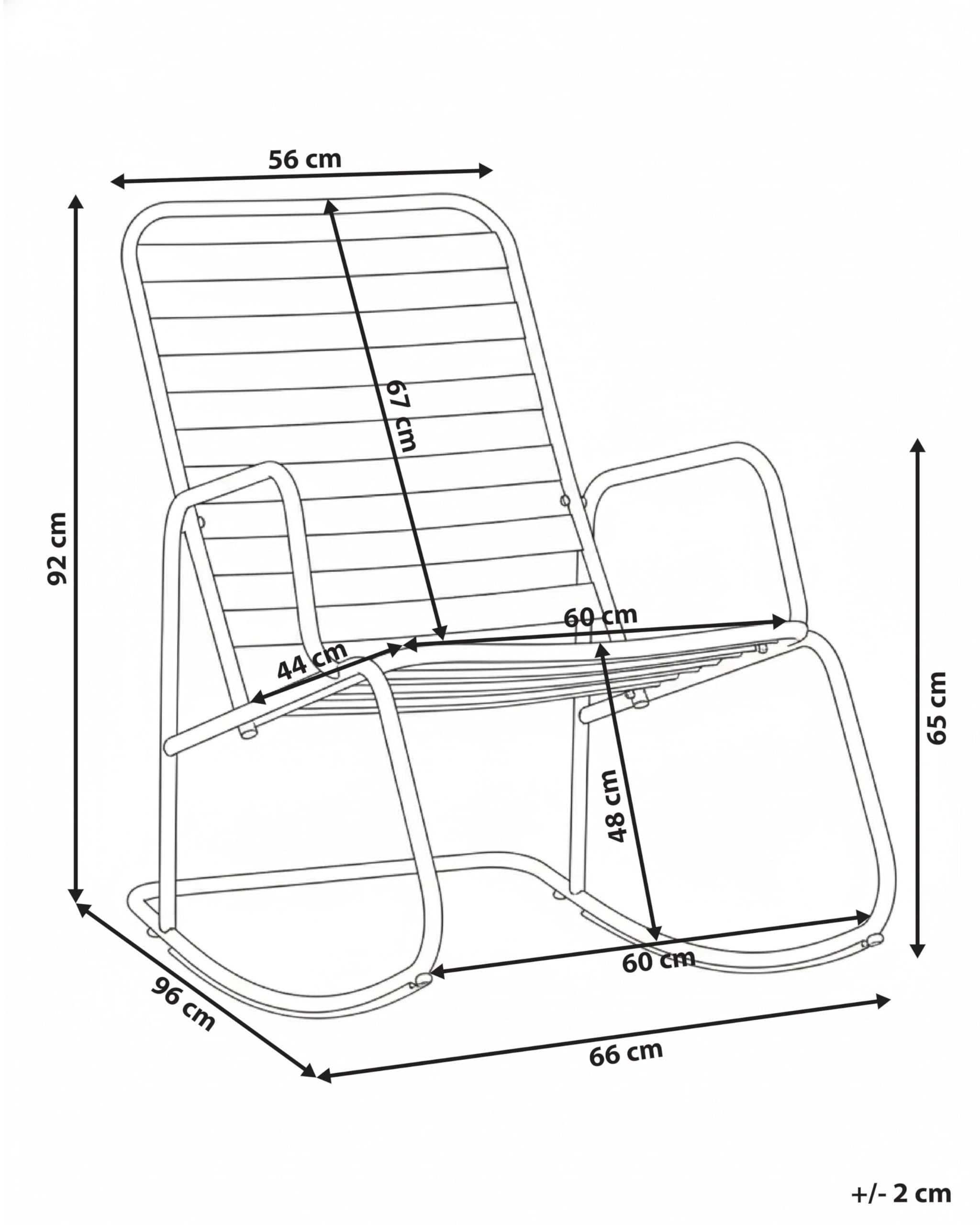 Beliani Sedia a dondolo da giardino moderna in metallo Design a doghe per esterni Alluminio Rosa