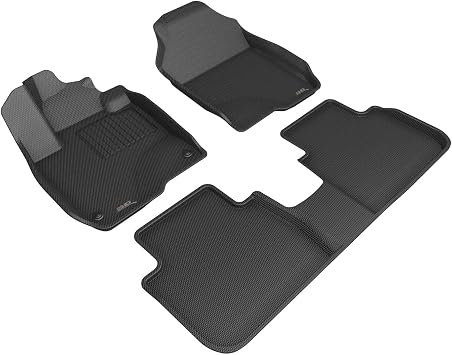 3D MAXpider Custom Fit Kagu Floor Mat Black Compatible with Honda HR-V 2022-2024 - Full Set