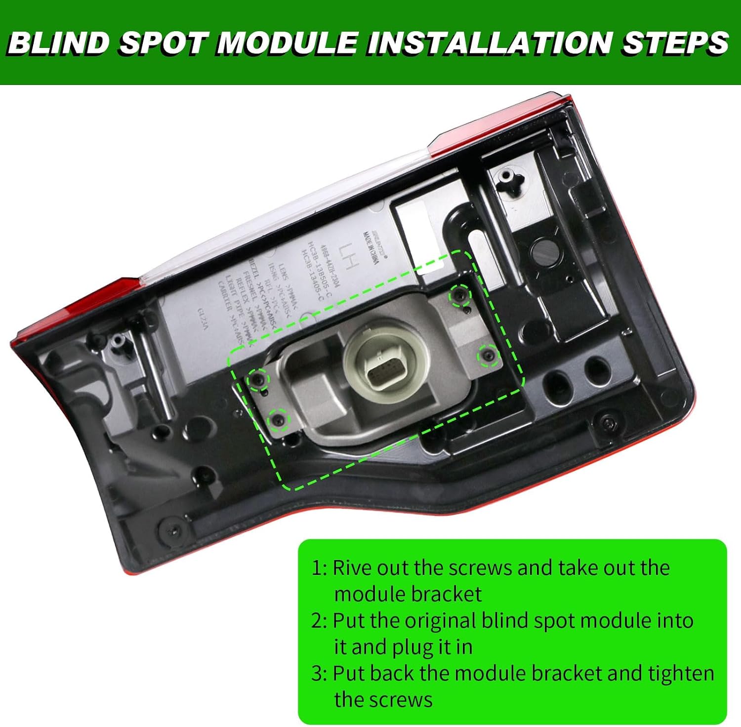 LED Tail Light With Blind Spot Compatible With 2017-2019 Ford F250 F350 F450 F550 Super Duty Rear Light Taillights Right and Passenger Side Replace FO2801262 KC3Z13404B