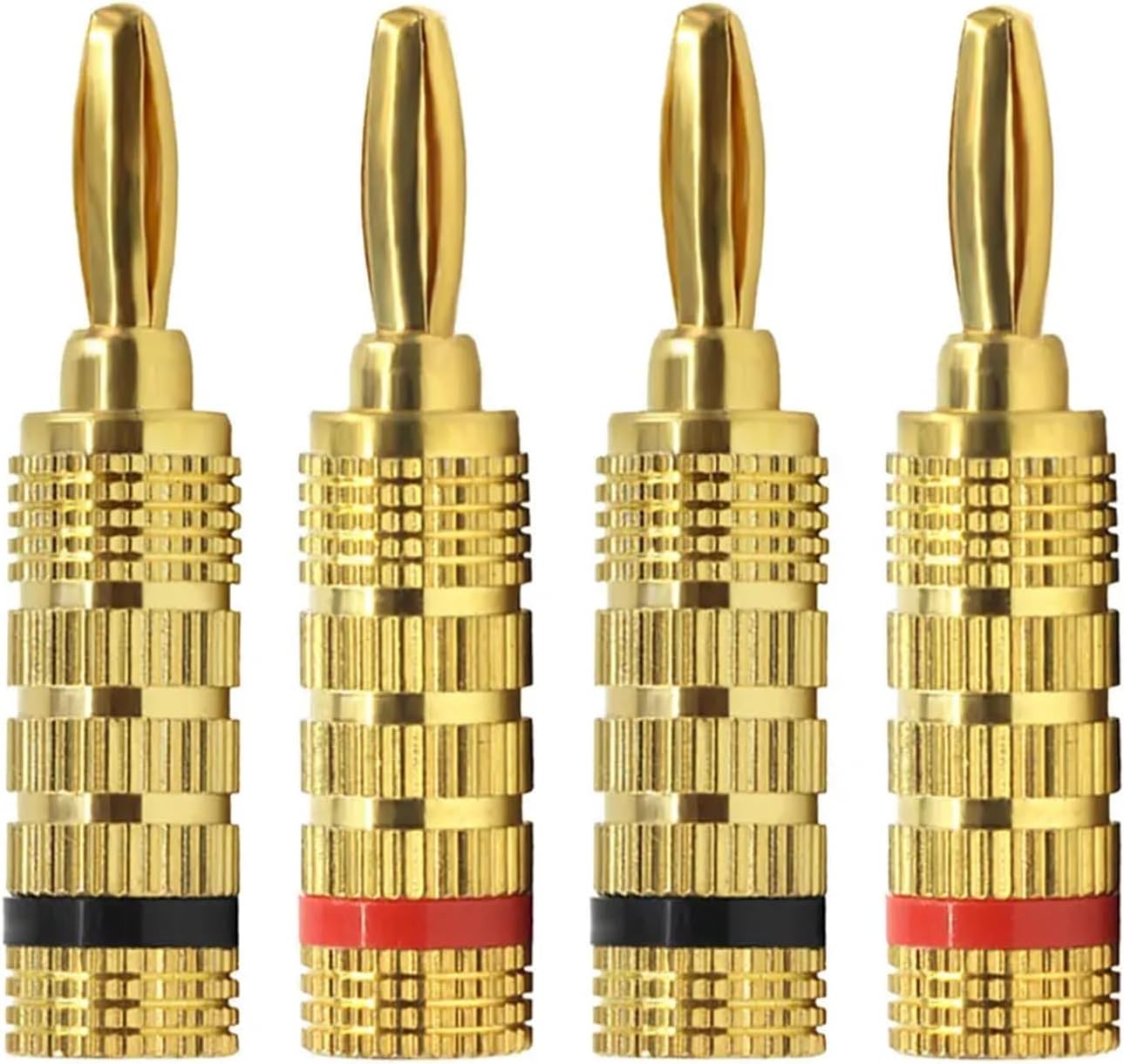 4pcs 4MM Self-Locking Banana Speaker Connectors for Speaker Wire Amplifiers Audio Jack Banana Connector