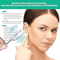 Vista 9 de Juego de 4 diapasones médicos para sanación con sonido (128Hz, OM 136.1Hz, MI 528Hz, 4096Hz), diapasón de chakra solfeggio para meditación