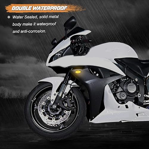 Miniatura 3 de NTHREEAUTO 2 luces intermitentes LED de montaje empotrado ámbar compatibles con Honda CBR600RR CBR1000RR CBR 600 F4 CBR900 CBR919 CBR929 CBR 600 F4i