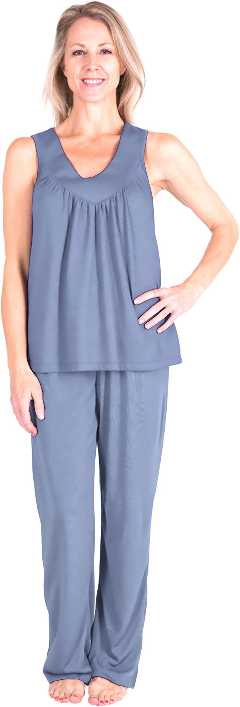 Cool-jams New Gathered Tank Pajama Set