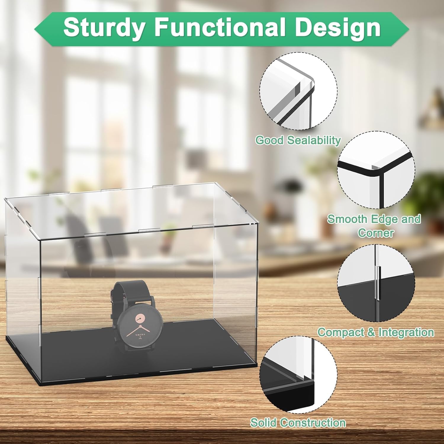 NIYANETAIL DIY Clear Acrylic Display Case β Dustproof Self-Assembly Box for Action Figures, Models, Statues, Collectibles, Dolls & Toys | Home Storage & Showcase (12 x 8 x 8 Inch) 3