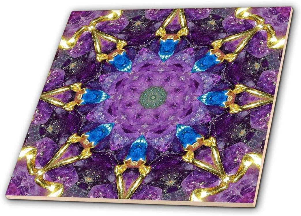 3dRoseTile, Blue, 15cm -Glass