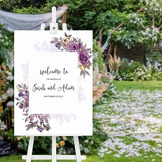 Custom Wooden Welcome Sign Welcome to Our Wedding Sign Wedding Timeline Signs Bride Groom Marriage Reception Love Decor Floral Wedding Sign 24X18 Inch