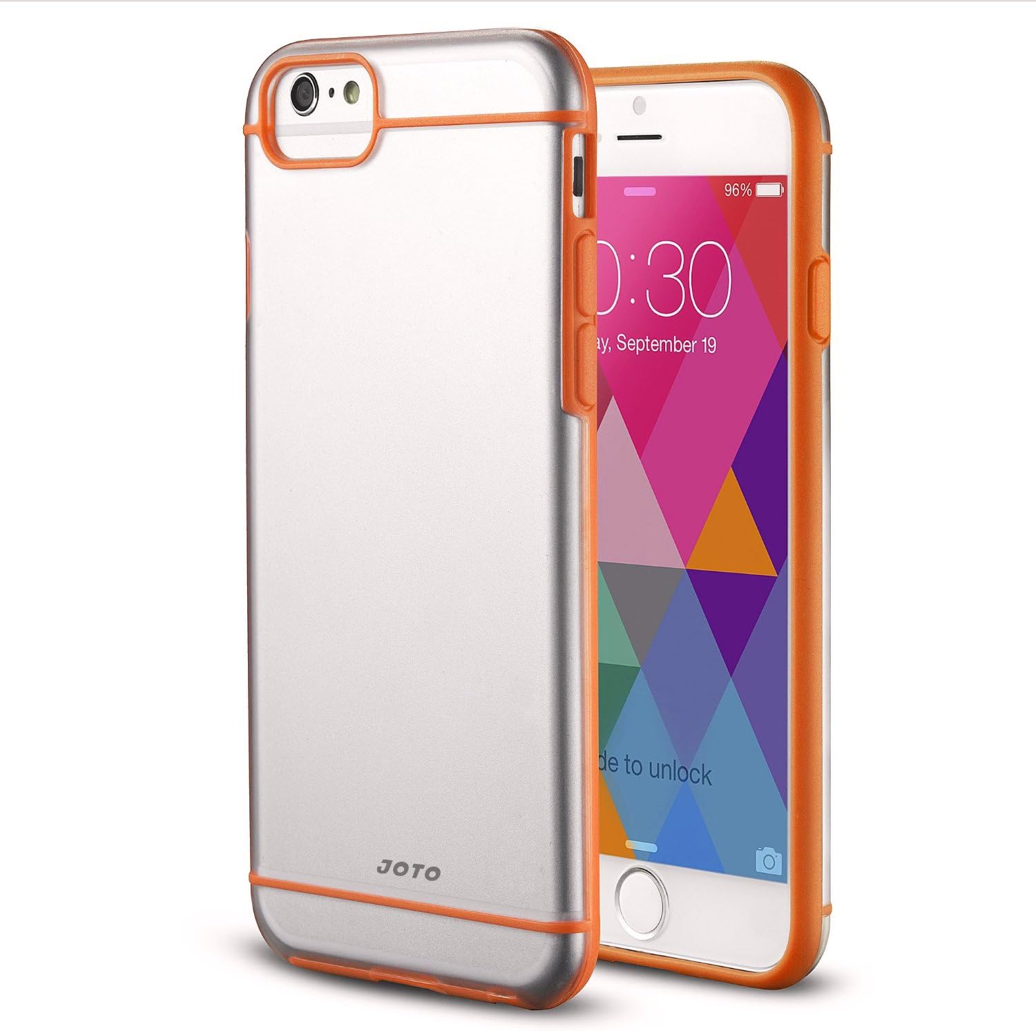 JOTO iPhone 6S / iPhone 6 4.7 Case Slim Fit Hybrid Clear Cover Case (Flexible TPU + Hard PC) for Apple iPhone 6S 4.7" / iPhone 6 4.7" (Orange, Frosty, Clear)