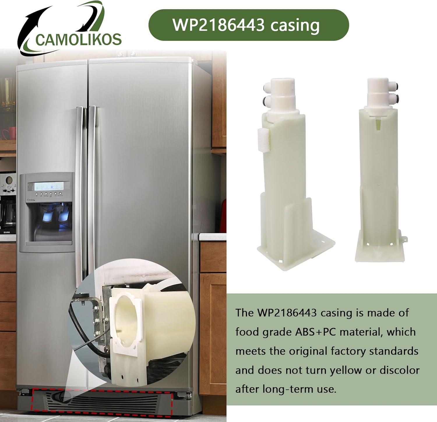 WP2186443 Refrigerator Housing Compatible with Whirlpool KitchenAid 2186443 Refrigerator Housing Replace 451472 AP6006021 PS11739083 EAP11739083