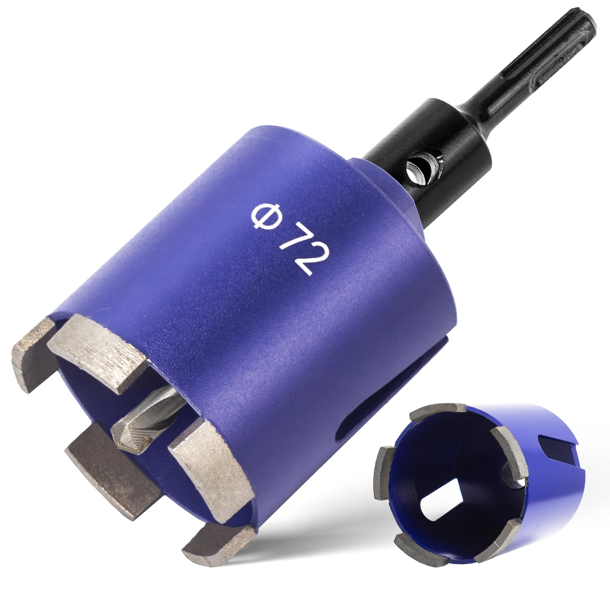 ITSOGOO 72mm Diamant Dosensenker,Dosensenker Kernbohrkrone met M16 SDS Plus Adapter+Zentrierbohrer,Diamant Bohrkrone Dosen-Bohrer von Elektro-Unterputzdosen in Mauerwerk,Beton,Kalksandstein,Ytong