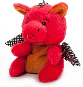 The Petting Zoo Red Dragon Stuffed Animal Plushie, Gifts for Kids, Nuggetz Dragon Animals, Dragon Plush Toy 6 Inches