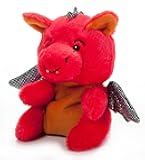 The Petting Zoo Red Dragon Stuffed Animal Plushie, Gifts for Kids, Nuggetz Dragon Animals, Dragon Plush Toy 6 Inches