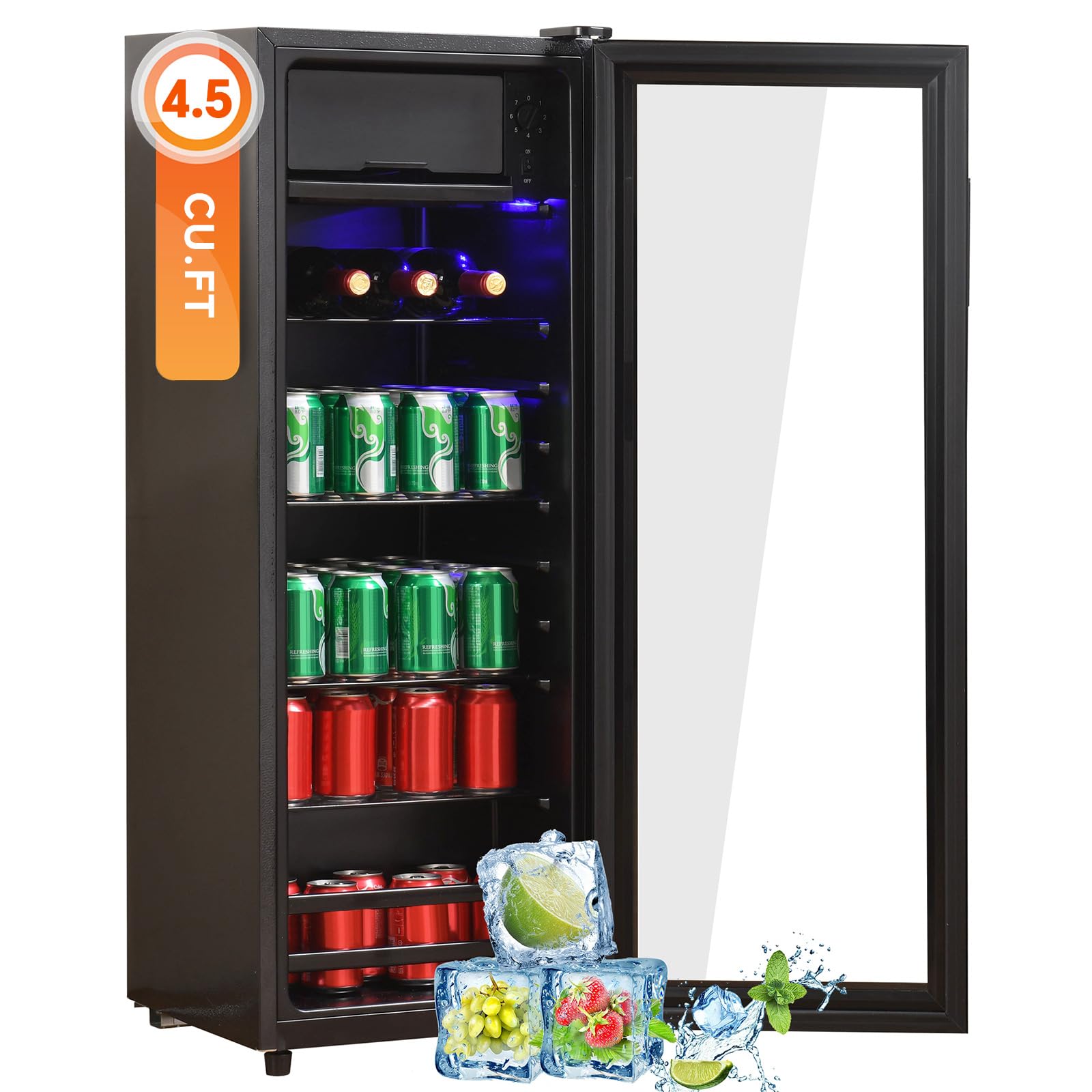 AXUTL 4.5 cu ft Beverage Cooler Black