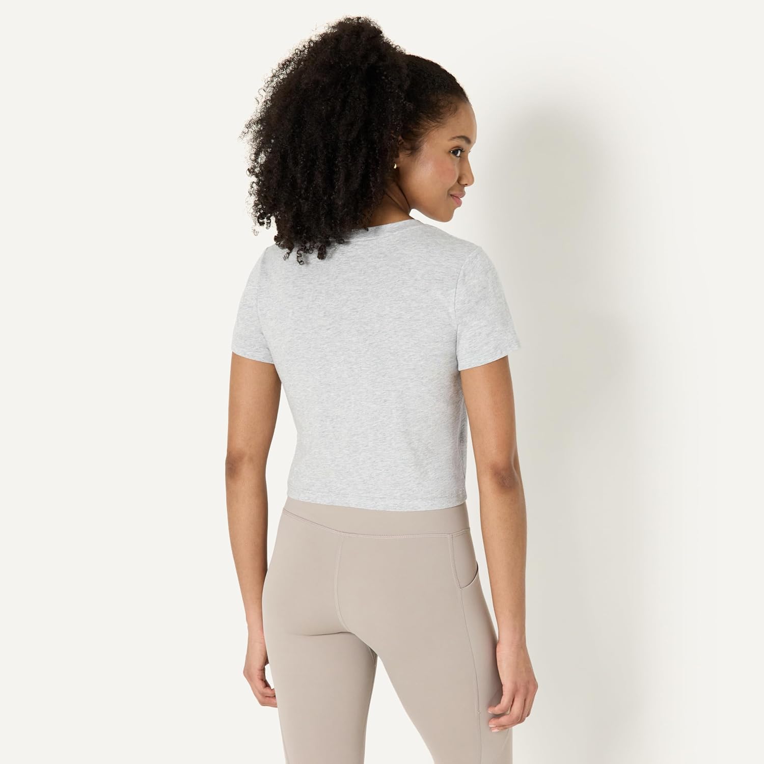 Amazon Essentials Women's Active Soft Cotton Crewneck Short Sleeve Yoga Workout Lightweight Cropped T-Shirt - Image 2